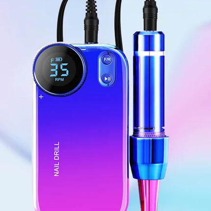 Professional 35000 RPM Electric Nail Drill Portable Rechargeable Nail File Machine for Salon Home DIY Nail Art Great Gift for La