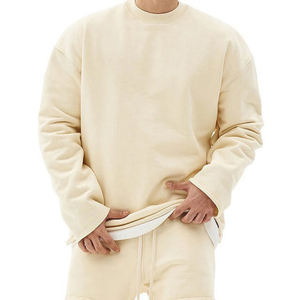Mens Summer Cotton Sets Loose Sweatshirts Two-piece Kits Training Hoodie Pullover Hooded With Shorts Jogging Suits Streetwears PlatiNum