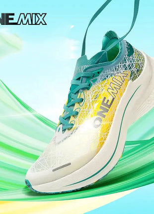 ONEMIX Marathon Scarpe da corsa con piastra in carbonio Assorbimento degli urti Scarpe sportive ultraleggere Tecnologia di rimbalzo Sneakers da uomo all'aperto PlatiNum