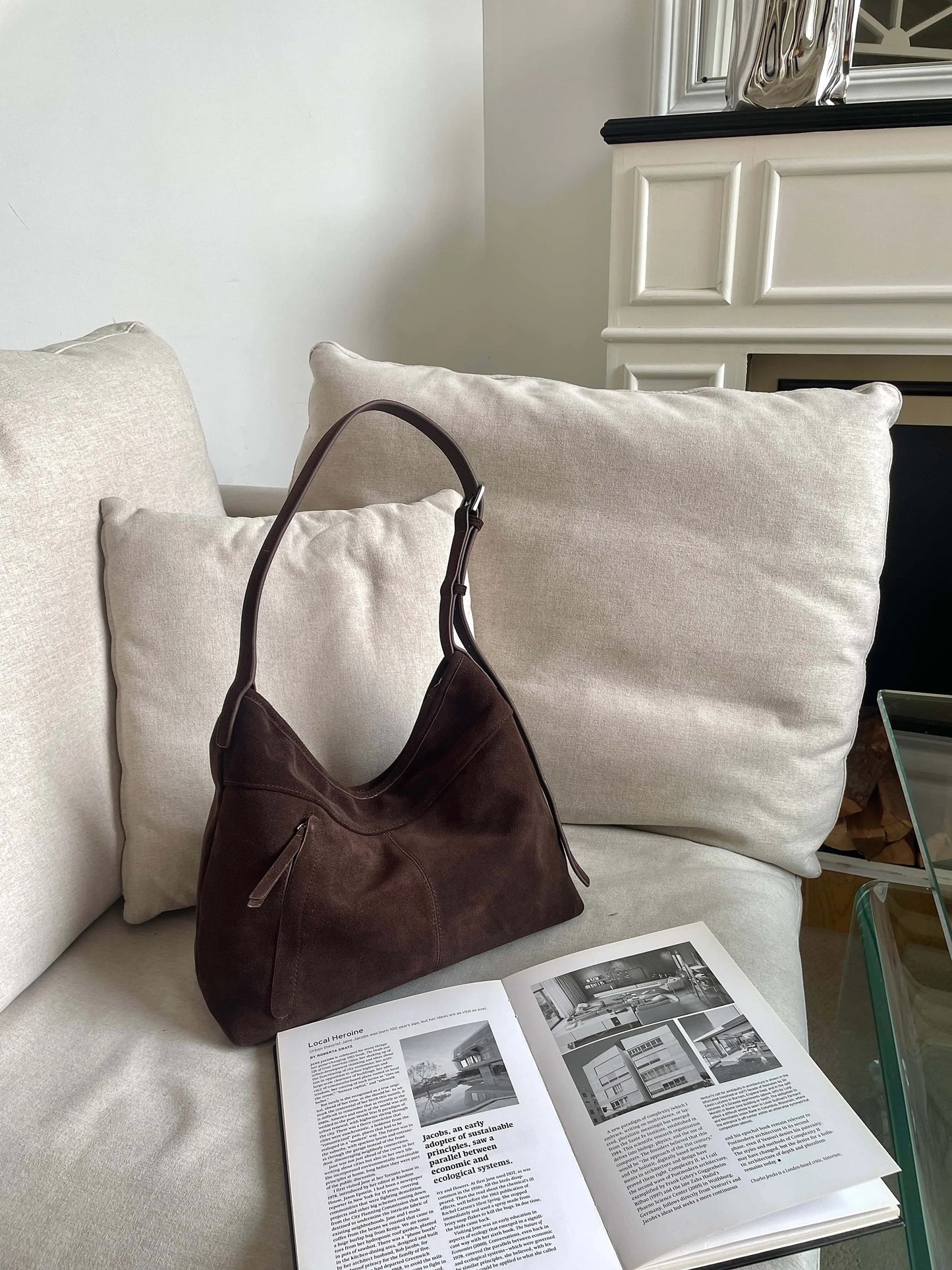 Motingsome Natural Soft Suede Woman Bags Large Capacity Handbag Big Underarm Messenger Bag Shoulder Purse Casual Tote 2025 New