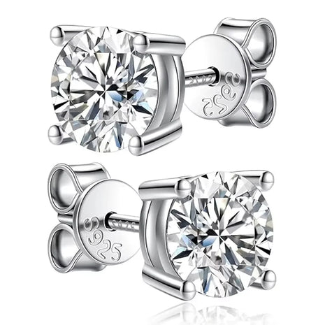 KNOBSPIN 2.0ct Moissanite Earrings for Women Lab Grown Diamond Ear Studs 925 Sterling Silver Fine Jewelry Gift PlatiNum
