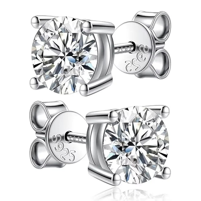 KNOBSPIN 2.0ct Moissanite Earrings for Women Lab Grown Diamond Ear Studs 925 Sterling Silver Fine Jewelry Gift PlatiNum