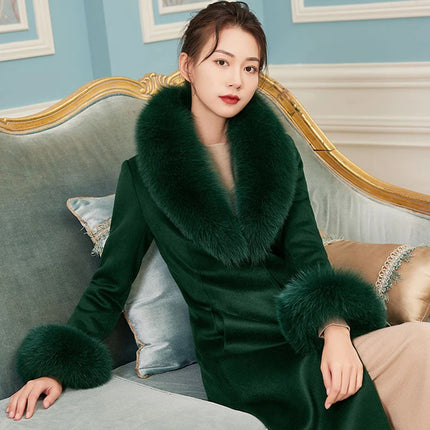 Luxury 2025 Real Fox Fur Collar And Cuffs Set for Women Winter Neck Warmer Fashion Scarf ShawlS Wrap Combo Large Size Furry Fur