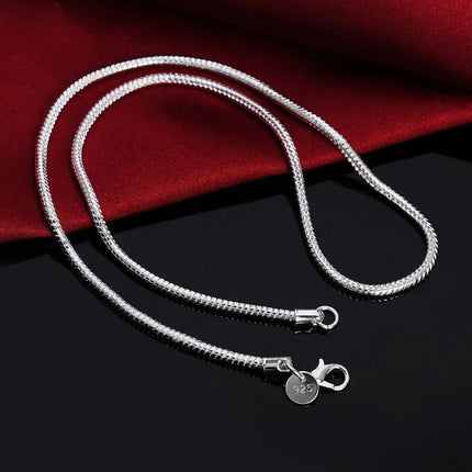 40-75cm 925 Sterling Silver 1MM/2MM/3MM solid Snake Chain Necklace For Men Women Fashion Jewelry for pendant PlatiNum