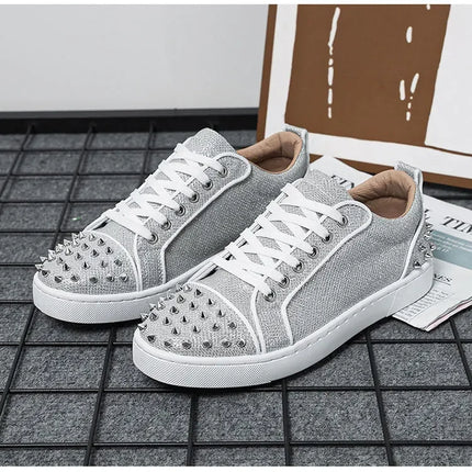 2025 New Men's Casual Shoes Comfortable Soft Punk Style Board Shoes Fashion Nail Anti Slip Wear Resistant Personalized Sneakers