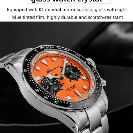 ADDIESDIVE VK64 Watches Men New Quartz Wristwatch Luxury Ceramic Bezel Chronograph BGW9 Luminous Diving 100m Waterproof AD2520