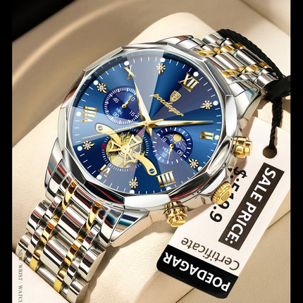 POEDAGAR Orologio da uomo di lusso Top originale impermeabile cronografo luminoso orologio da polso da uomo al quarzo in acciaio inossidabile orologi da uomo Reloj platinumshop