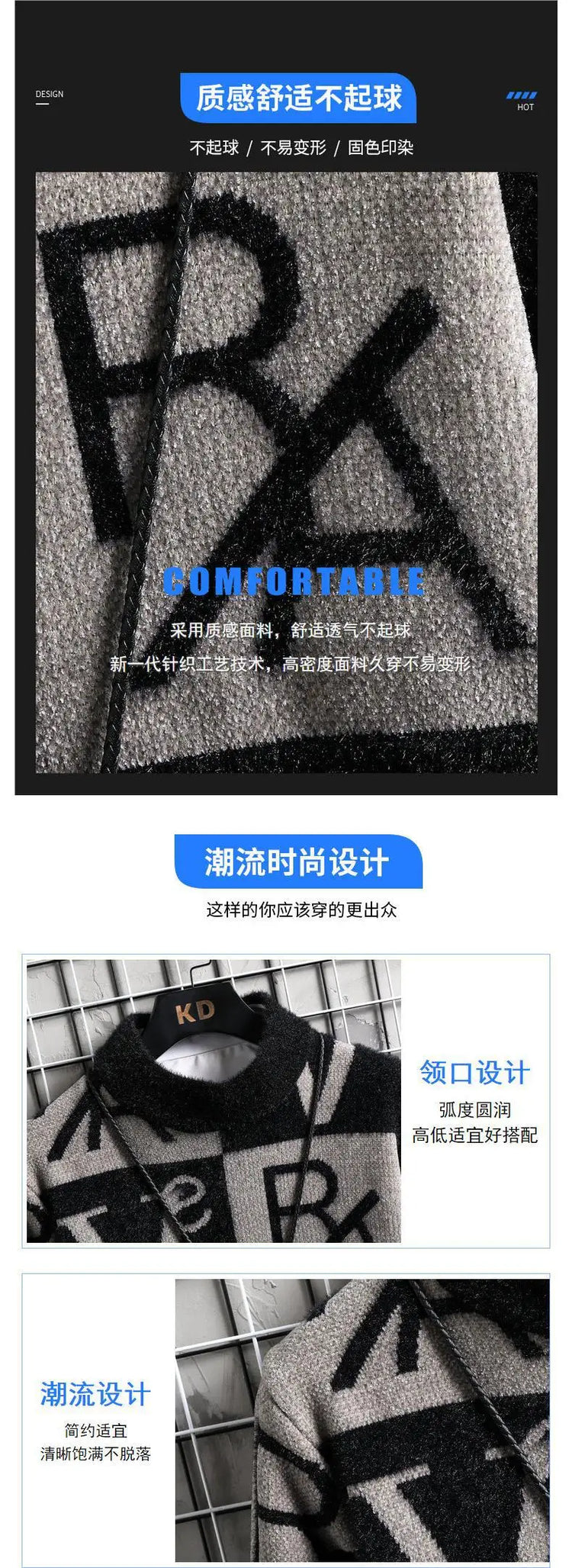 Men Knitted Sweater Stripe Pullovers Printing Round Neck Sweater Autumn/Winter Designer Quality Casual Men Clothing Jumper