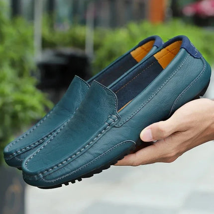 Mocassini in Pelle Traspirante, Scarpe Casual da Uomo, Slip-on Formali Italiane, Chaussure Homme