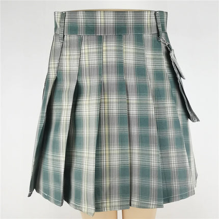 Harajuku Punk gotico nero a vita alta gonne nere donne Sexy Patchwork fasciatura Mini gonna nera Streetwear femminile