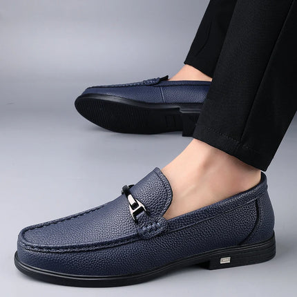 Mocassini in Vera Pelle per Uomo, Scarpe Casual Classiche per Lavoro e Pendolarismo, Slip-on Comodi per Passeggiate