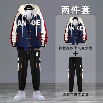 2022 Spring Autumn Men's Sets Print Tracksuit Men 2 Pieces Set Hoodies+Sweatpants Japan Fashion Men Clothing Jogging Sets Men
