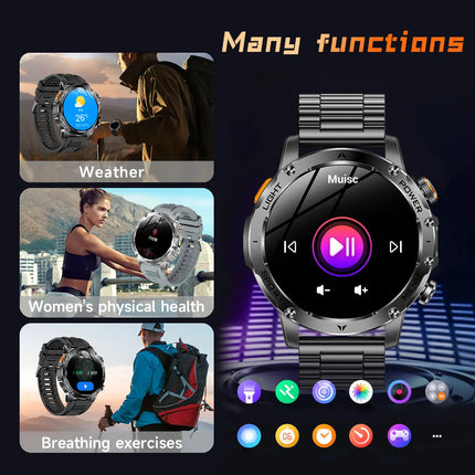 2025 Uomini Schermo AMOLED da 1,7 pollici Astuto Della Vigilanza 1000mAh Batteria Frequenza Cardiaca Chiamata Bluetooth NFC GPS Tracker Sport Fitness Orologi Nuovo platinumshop
