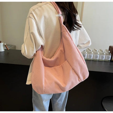 New Large Capacity Casual Crossbody Bag Simple Artistic Commuter Student Single Shoulder Bag Outdoor Leisure Women's Tote Bag PlatiNum