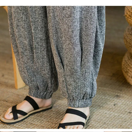 Pantaloni da jogging in seta di ghiaccio da uomo pantaloni casual stile Harajuku cinese da uomo pantaloni sportivi Harlem allentati ricamati streetwear 5XL