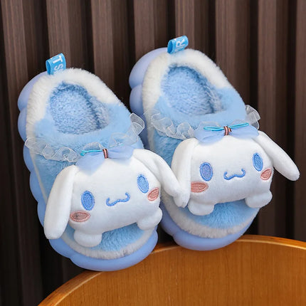 Winter Family Plush Slippers, Parent-Child Match Cartoon Indoor Home Shoes, Cozy Cotton-Lined Non-Slip Slides for All Ages