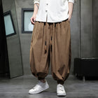 Men's Wide Leg Pants Loose Elastic Waist Men's Trousers Streetwear Japanese Styles Casual Pants Vintage Solid Oversized Long Trousers