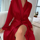 Camicia da notte lunga estiva sottile moda semplice abbigliamento per la casa accappatoio cardigan sexy da donna