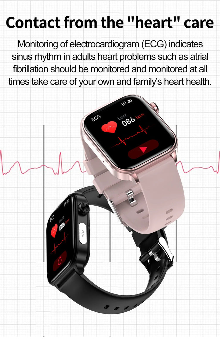 2025 Nuovo AI Diagnosi Lipidi nel sangue Acido urico Test di composizione corporea Smart Watch per uomo ECG + PPG Chiamata Bluetooth Salute Smartwatch platinumshop