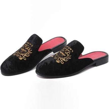 Pantofole antiusura in pelle da uomo Mocassini slip-on in velluto Scarpe da mulo alla moda