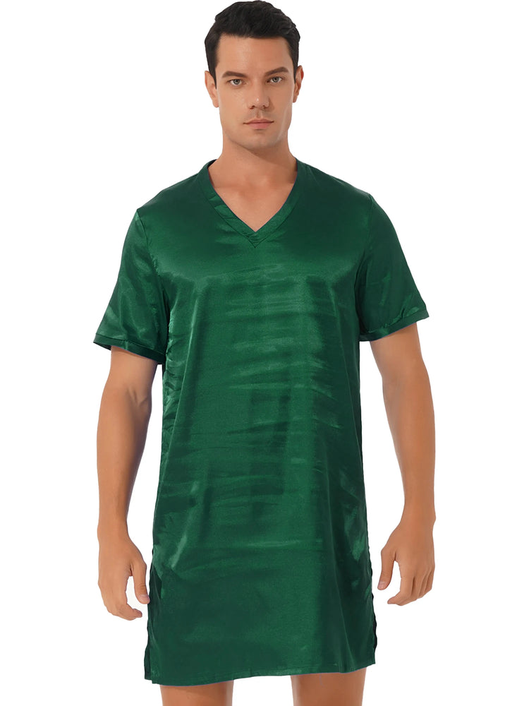 Donna uomo pigiama in raso di seta pigiameria maniche corte camicia da notte Kimono accappatoio abito da notte accappatoio camicia da notte estiva Homewear