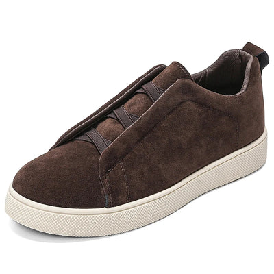 Spring men's thick soled board shoes high-quality suede leather casual sports shoes comfortable and fashionable low top shoes