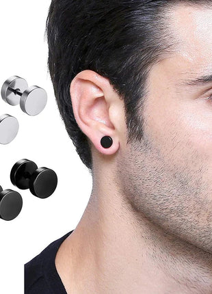 1 paio di orecchini a bottone a cerchio rotondo in acciaio inossidabile per uomo donna che non sbiadiscono gioielli per orecchini platinumshop