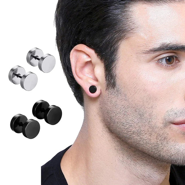 1 paio di orecchini a bottone a cerchio rotondo in acciaio inossidabile per uomo donna che non sbiadiscono gioielli per orecchini platinumshop