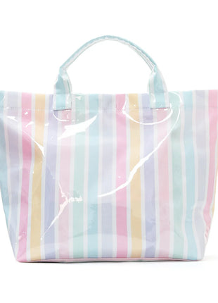 Sac cabas en PVC à rayures, sac à bandoulière de voyage et pour les trajets quotidiens de grande capacité | Sac léger avec fermeture magnétique et poche intérieure zippée