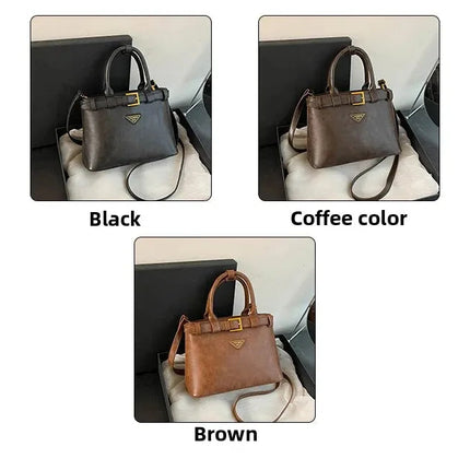 Fashionable Versatile Small Square Bag Women's Retro Crossbody Commuter Bag Ladies Handbag Soft Material Autumn Winter New Model PlatiNum