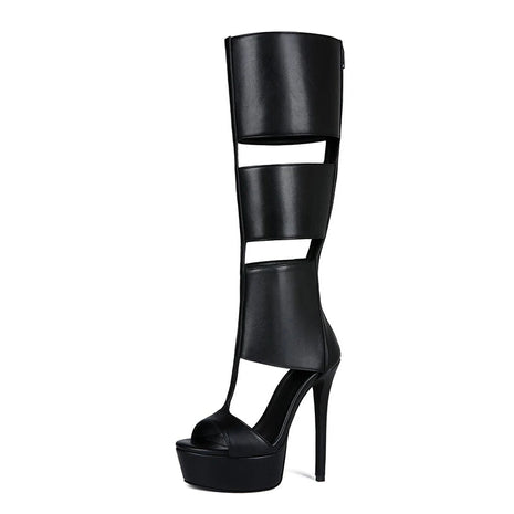 Summer sexy high heel platform  women sandal belt peep toe night party sandal PlatiNum