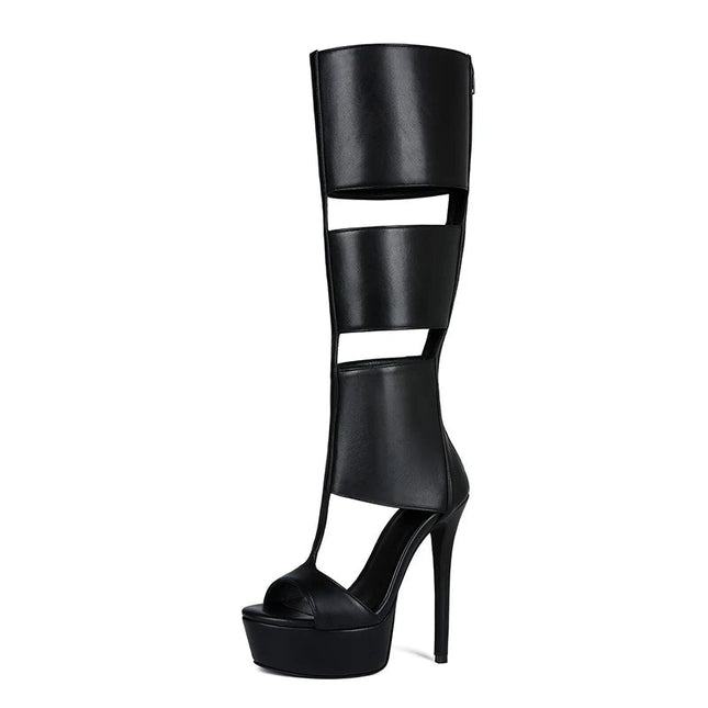 Summer sexy high heel platform  women sandal belt peep toe night party sandal PlatiNum