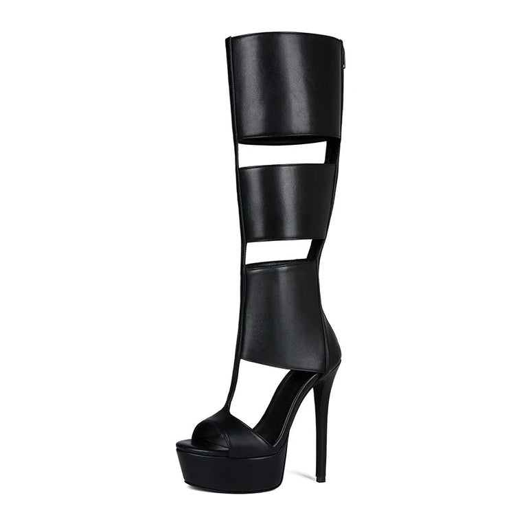 Summer sexy high heel platform  women sandal belt peep toe night party sandal PlatiNum