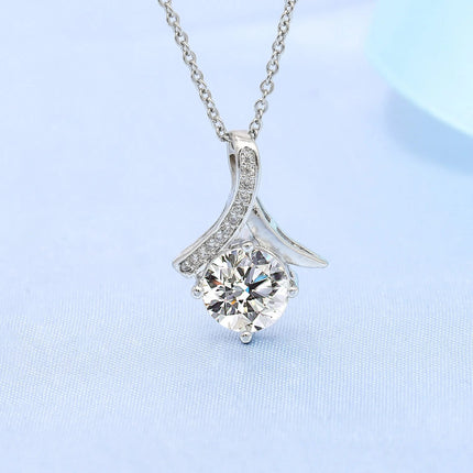 925 Sterling Silver Necklace For Women Round Pendent Sparkling Pave CZ Necklace Fashion Anniversary Birthday Jewelry Gifts N325 PlatiNum