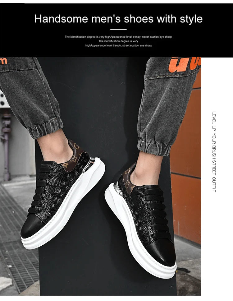 Leather Shoes Men's Skateboard Cricket for Men Sports Running Sneakers Male Luxury Designer Flats Platform
