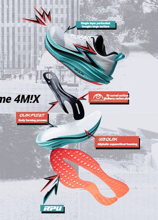 361 Degrees Flame 4.0 MIX Men Running Shoes Carbon Plate Racing Marathon Stable Rebound Wear-resistant Male Sneakers 672512204 PlatiNum