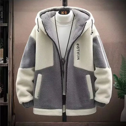 2025 Men's Lamb Wool Jacket Autumn Winter Loose Padded Thickened Jacket Plus Size 6XL 110kg Also Wearable Clothes Cardigan