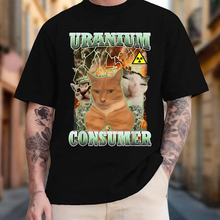Men's Summer Short Sleeve T-Shirt with Printed Pattern, Unisex Style, Suitable for House Parties as a Gift