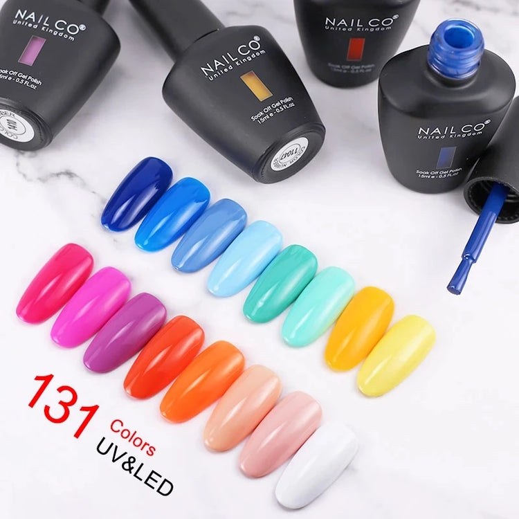NAILCO 15ml Green Blue Series UV Nail Gel Polish Blue Colors UV&LED Gel Varnish Red Soak Off Semi Permanent LED Nail Gel Varnish
