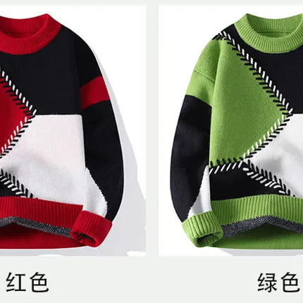 Winter Sweaters men Letter pattern thick sweater men Student youth sweaters autumn Men's wool pullovers full