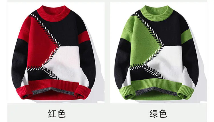 Winter Sweaters men Letter pattern thick sweater men Student youth sweaters autumn Men's wool pullovers full