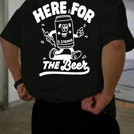 Interesting soda can drink, back print pattern, men's short sleeve t-shirt,