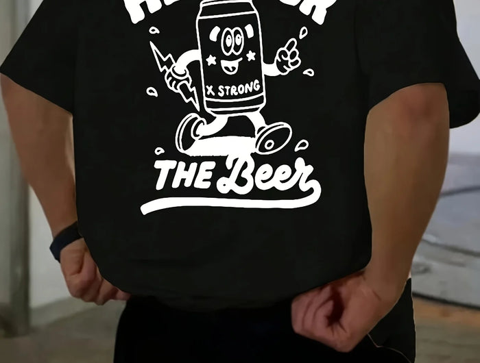 Interesting soda can drink, back print pattern, men's short sleeve t-shirt,