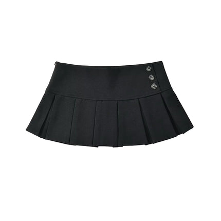YENKYE Amerikanischer Retro Faltenrock Damen Sommer Sexy Niedriger Taille Rock Cool Girl Y2K Saia