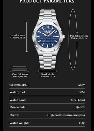 LIGE Orologio da donna elegante e lussuoso, orologio classico alla moda con data automatica, cinturino in acciaio inossidabile, orologi luminosi impermeabili per donna, regalo per signora platinumshop