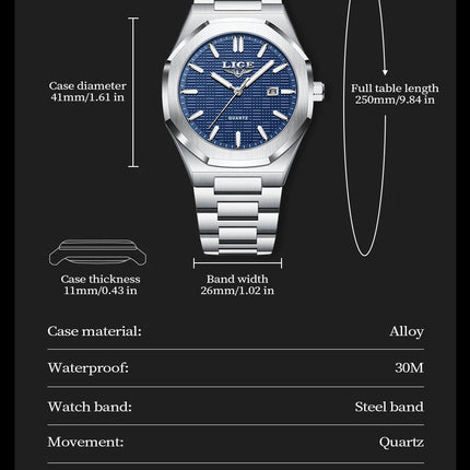 LIGE Orologio da donna elegante e lussuoso, orologio classico alla moda con data automatica, cinturino in acciaio inossidabile, orologi luminosi impermeabili per donna, regalo per signora platinumshop