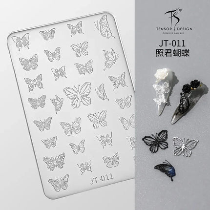 Gothic Letter Nail Art Transfer Printing Steel Plate Nail Art Silicone Stamp Star Heart Dot Bowknot Lace Manicure Tool Templates