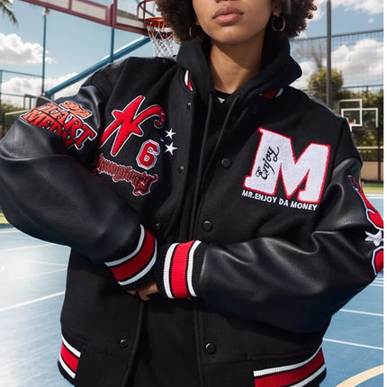 Streetwear Bomber Baseball Jacket Men Y2K Hip Hop Letter Embroidered Leather Retro Jacket Men Motorcycle Wear Zipper Coats Male