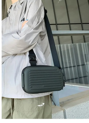Borsa a tracolla rigida nera, leggera e portatile, per adulti, ideale per il trasporto quotidiano, lo shopping, le brevi camminate all'aperto e l'uso quotidiano.