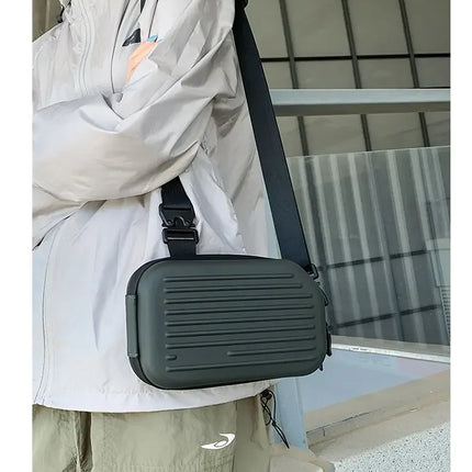 Borsa a tracolla rigida nera, leggera e portatile, per adulti, ideale per il trasporto quotidiano, lo shopping, le brevi camminate all'aperto e l'uso quotidiano.